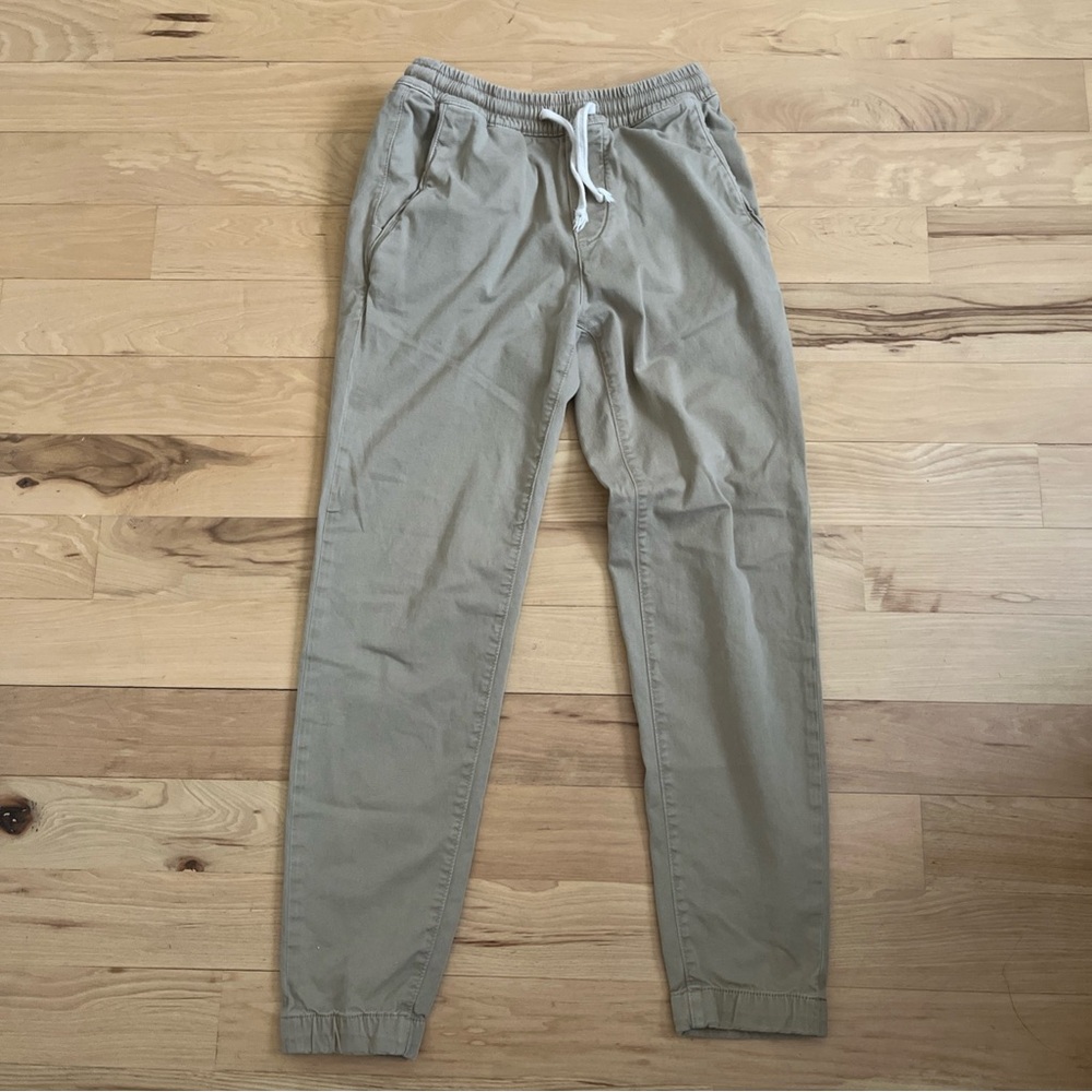 Marine Layer Pants Men’s Saturday Slim Fit Joggers Khaki Brown Elastic Waist S
